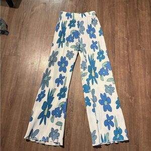 Floral Print Wide-Leg Pants